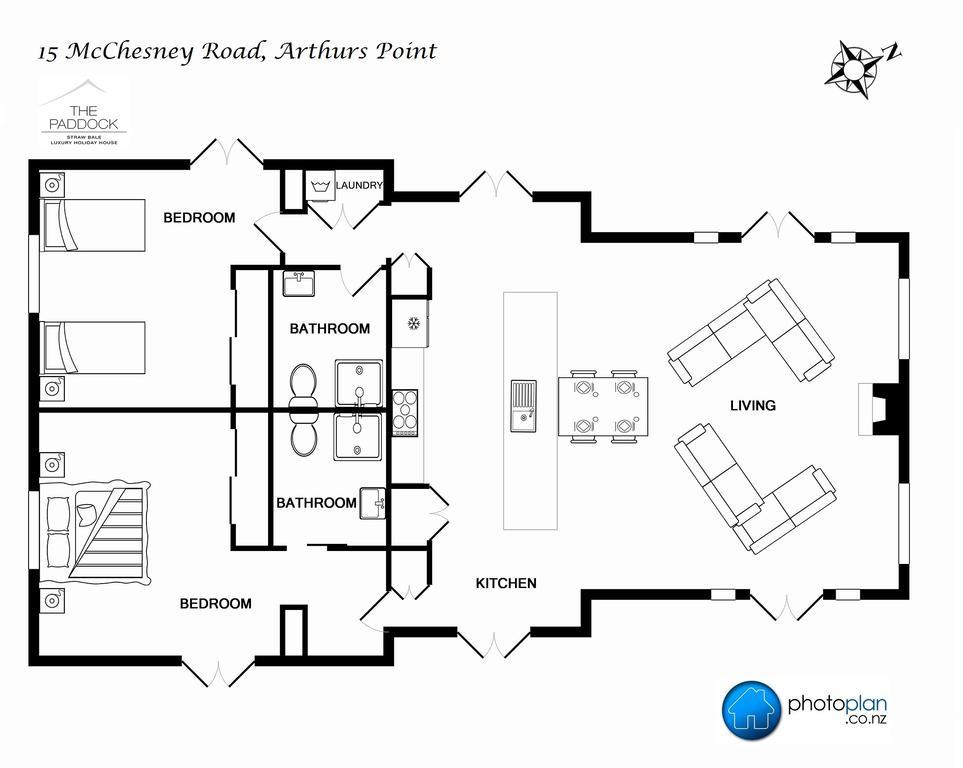 The Paddock Straw Bale Luxury Holiday House Arthurs Point 外观 照片